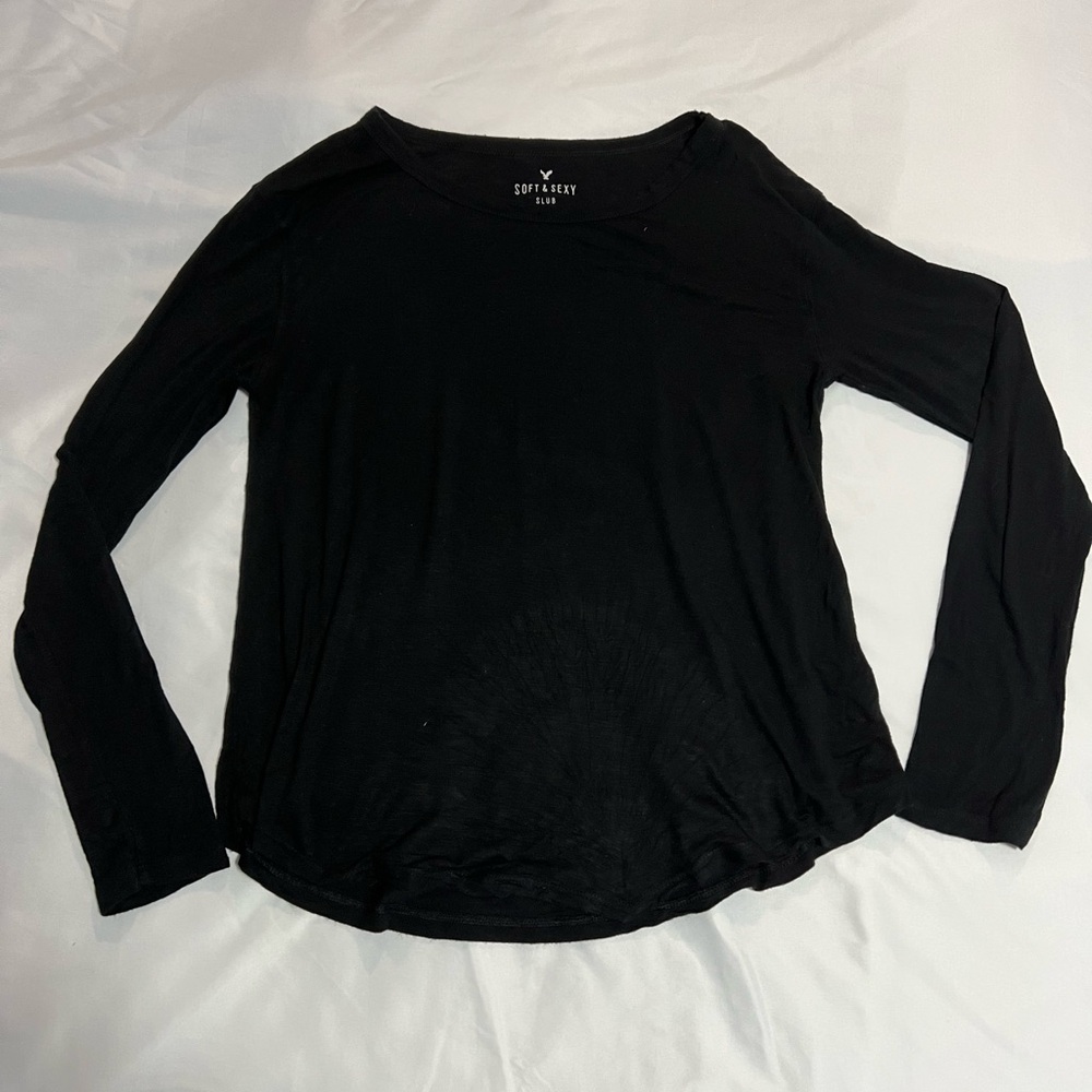 American Eagle Soft and Sexy Black Long-Sleeve